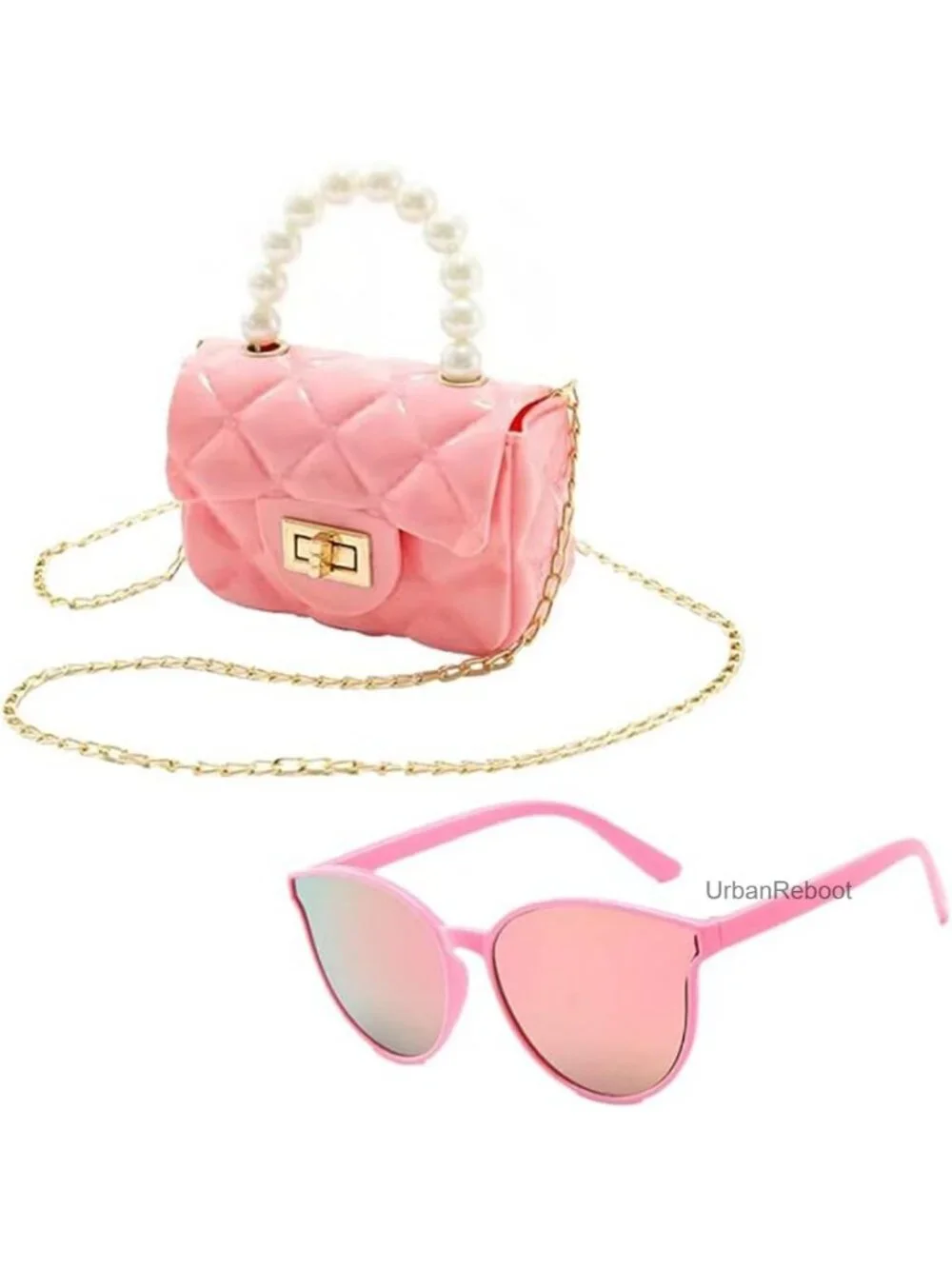 Girls Jelly Purse & Sunglasses Set PVC Crossbody Bag